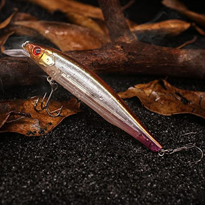 XFISHMAN Jerkbait Kit - Minnow Lure - Suspending - Bass, Smallmouth Bass, Walleye, Largemouth Bass - 1 Piece - color: Wakasagi, size: 85mm（3-1/3"in）