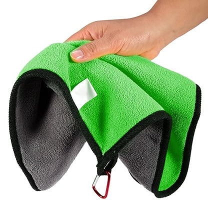 Outdoor Sports Thickening Fishing Towel Microfiber Camping Fishing Towels Wipe with Clip Hands Towel Fishing Accessories - Green - color: Green