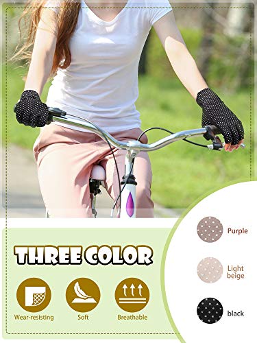 Sunblock Fingerless Gloves Non-slip UV Protection Driving Gloves Summer Outdoor Mittens for Women Girls - color: Beige, Pink, Black