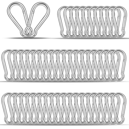 40PCS M4 Heavy Duty Carabiner Clip, 1.57Inch Snap Hook Quick Link Small Carabiner Clips,Spring Link Buckle for Fishing Camping Hammock Dog Leashes-110LBS Holding Capacity (Silver) - color: Silver, size: 40PCS-M4