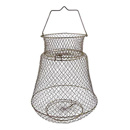 Metal Rustproof Collapsible Fish Basket - Robust and Easy to Use Net Cage for Live Fish