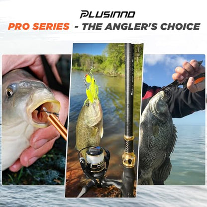 PLUSINNO Fishing Rod and Reel Combo, Backpack, Net, Bag with Rod Holders and Tackle Box for Freshwater/Saltwater, Fishing Gifts for Men - style: Khaki Backpack With Rod&net
