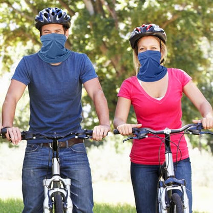 Geyoga Summer UV Protection Cooling Neck Gaiter | Sunscreen Breathable Face Scarf Bandana Mask Neck Gaiter for Outdoor Fishing Hiking Camping - color: Blue‑gray