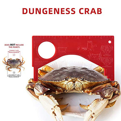 Dungeness Crab Gauge Measure with Ruler Multi Shrimp Clam Measuring Tool for Oregon, Washington and California - style: RD-1
