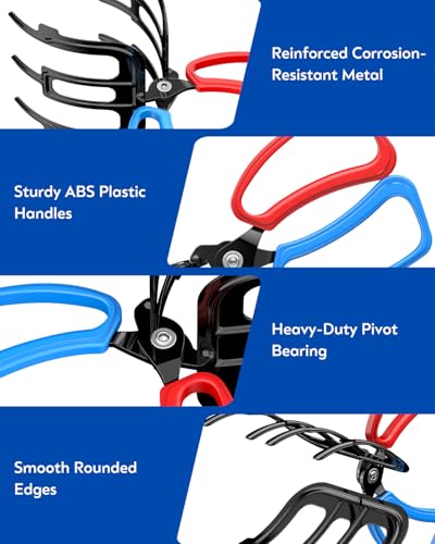 Pawfly 2 Pcs Fish Grippers, Non-Slip 2 or 3 Claw Fishing Pliers, Metal & ABS Plastic, Multifunctional Fish Control Clamps - size: 2+3 Claw