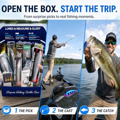 PLUSINNO Fishing Lures,Surprise Tackle Box Fishing Kit,Fishing Gear,Freshwater & Saltwater Bass Fishing Lures, Fishing GIfts For Men