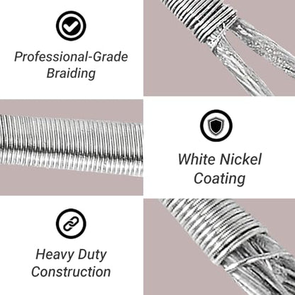 QISHUO Stainless Steel Fishing Leader Saltwater Snap Rigs Wire Leader Line High Strength Fishing Leaders Bait White Nickel 60pcs