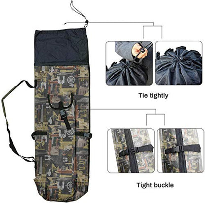 Allnice Durable Canvas Fishing Rod & Reel Organizer Bag Travel Carry Case Bag- Holds 5 Poles & Tackle - color: Multiolor