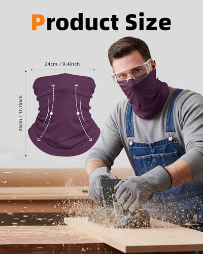 Xeoxarel Neck Gaiter, 7 Pack Cooling UV Protection, Bandana Face Mask Scarf for Men and Women - color: Pink, Neon Yellow, Fluorescent, Purple, Lavender, Light Pink, Light Grey