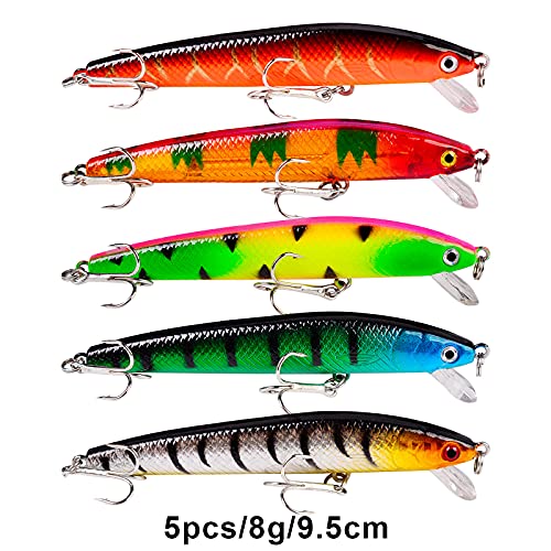 Bass Fishing Lures Kit Set Topwater Hard Baits Minnow Crankbait Pencil VIB Swimbait for Bass Pike Fit Saltwater and Freshwater - color: 007-43pcs