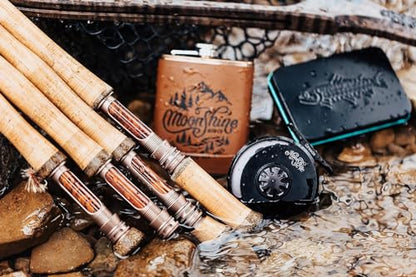 Moonshine Rod Company Fast Action Fly Fishing Rod – Carbon Fiber Graphite Rod with Zippered Travel Case – Drifter II, Vesper, Epiphany ESN, Outcast, Phantom & Rambler Series - 2WT up to 12WT Rods - size: 5WT- 11', style: Trout Fishing