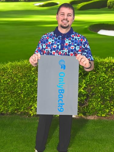 OnlyGolf Funny Microfiber Golf Towel – Large 14" x 20" Clip for Golf Bags Clubs Balls Perfect Golf Gag Gift Enthusiasts Waffle Men Premium Carabiner (Gray OnlyBack9) - color: Gray Onlyback9
