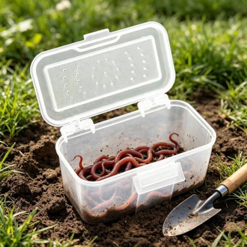 Portable Hanging Waist Fishing Lure Box Breathable Fishing Live Baits Box Baits Holder Carrying Case Holder Portable Live Container Lure Case Container