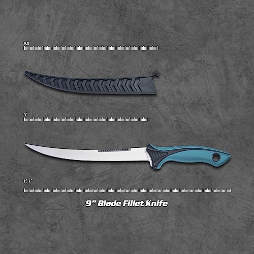 KNINE OUTDOORS 6PCS Fishing Tool Kit, Fishing Pliers, Fish Fillet Knife, Fishing Gripper, Fishing Scissors for Braided line, Fishing Gear and Equipment, Fishing Gifts for Men