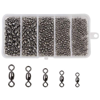Shaddock Fishing 300pcs Barrel Swivels Fishing Tackles Saltwater Freshwater - color: 300pcs Black Crane Swivels