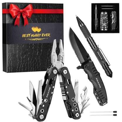 Men Gifts for Hubby from Wife, Multi tools Gift Set "BEST HUBBY EVER" with Multitool Pliers, Pocket Knife, Tactical Pen, Stocking Stuffers EDC Multi-tools(BEST HUBBY EVER) - style: Gifts for Husband "BEST HUBBY EVER"