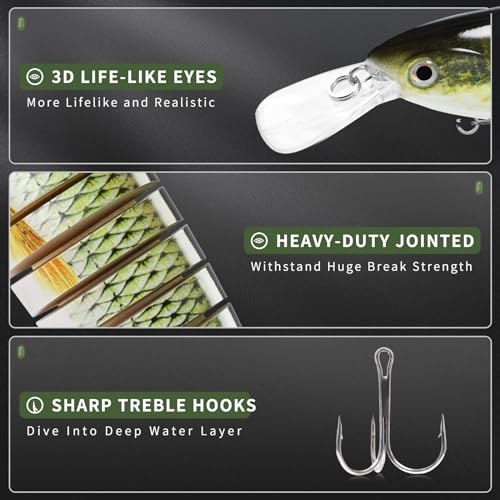 GOTOUR Jointed Swimbaits, Easy Catch Fishing Lures for Bass Trout Crappie | Wiggling Vibrating Rattling Gurgling for More Bites, Heavy-Duty Dyneema Fiber, Slow Sinking, Fresh & Saltwater Fishing Baits - color: D1-9.5"-5.6oz