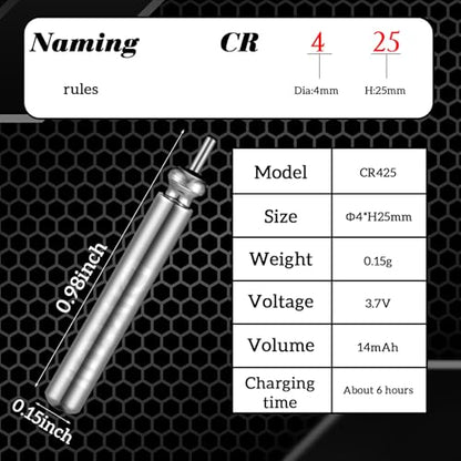Glooglitter 20 Pcs Fishing Bobbers Battery Cr425 Rechargeable Float Battery for LED Light Tips Lighted up Night Bobber Glow Sticks Fishing Float Accessories Tackles