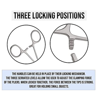 SURGICAL ONLINE 2-Piece Curved & Straight 7" Hemostat Set - Stainless Steel Locking Tweezer Clamps - Ideal Hemostats for Nurses, Fishing Forceps, Crafts and Hobby - size: 7"