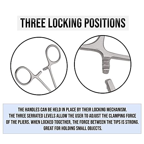 SurgicalOnline 2-Piece Curved & Straight 10" Hemostat Set - Stainless Steel Locking Tweezer Clamps - Ideal Hemostats for Nurses, Fishing Forceps, Crafts and Hobby - size: 10"