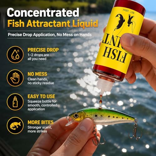 Fish Attractant 100ml Concentrated – Lightweight Versatile Portable Fast Acting Bass Scent, Crucian Carp Grass, Tilapia Outdoor Lake Reservoir River | Multipurpose Outdoor Indoor Utility