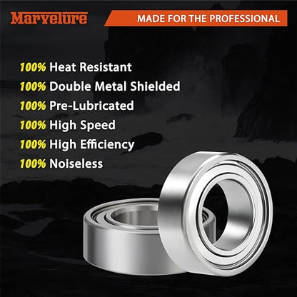 Fishing Reel Knob Accessory Kit 2Pcs Pre-Lubricated Miniature Stainless Steel Ball Bearings Shielded on Both Sides for Shimano, Daiwa and Penn Reels - size: 4 * 9 * 4 mm (1 Pc) + 5 * 9 * 3 mm (1 Pc)