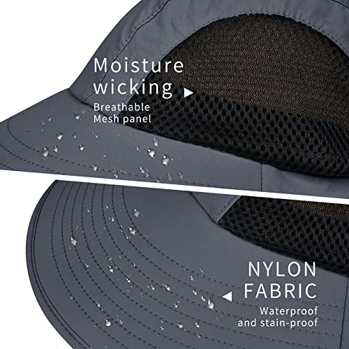 Sun Hat for Men Women with Neck Flap,UPF 50+ UV Protective Hiking Fishing Hats,Wide Brim Sun Hat for Women&Men - color: 1pack-dark Gray
