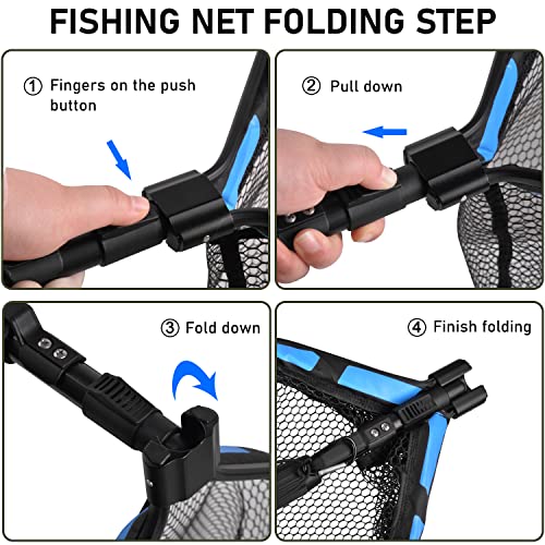 Floating Fishing Net - Fishing Landing Net with Rubber EVA Handle for Easy Fish Catch and Release Fishing Net for Fly, Trout, Salmon, Bass, Kayak Fishing - color: Style B