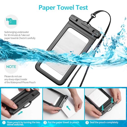 30 Pack 8.5“ Waterproof Cell Phone Pouch - Underwater Dry Bag Case Lanyard - Water Proof Clear Holder Protector for iPhone 17 16 15 Pro Max Plus Samsung Galaxy S25 S24 Ultra Note for Beach Swimming - color: 30 Pack Green