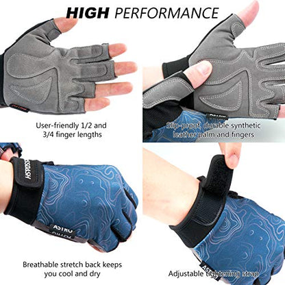 BASSDASH Astro Fishing Gloves Men’s Women’s Fingerless Gloves for Game Fishing Kayaking Paddling Sailing MTB - color: Contour, size: Small