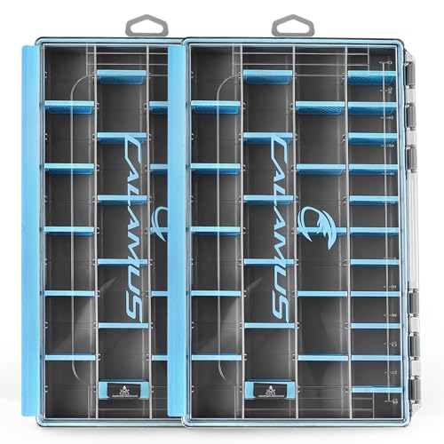 Calamus DryVault Waterproof Tackle Box, Sturdy 3700 Tackle Trays, Fishing Tackle Box Organizer With Removable Dividers, Lure Box and Terminal Tackle Storage - size: 3700(2 Pack)