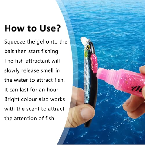 EUPHENG Fish Attractant Gel Luminous Pink Fishing Lure Attraction Enhancer Scent for Bass, Crappie and Trout Attractant - style: Shrimp Smell-20ml*1