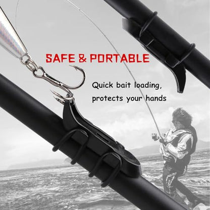 Magnetic Hook Keeper for Fishing Rod, [4Pcs] Quick Installation Fishing Bait Holder with 2 Sizes of Rubber Rings, Lure Magnetic Keeper for Fly Fishing Tackle & Rod Storage