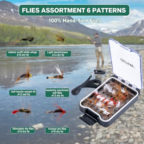 Goture Fly Fishing Rod and Reel Combo & Gear Bag, 9FT Fly Rod, Pre-Spooled Reel, Fly Line, Flies, Leader, Tippet, Forceps, Nipper and Complete Starter Kit - size: 5wt