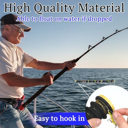 6 Pcs Fishing Leader Holder 6 Pack with Storage Box 72 Slot Snell Hook Organizer Anti-Tangle Rig Keeper for Walleye Catfish Bass Trout - color: Black