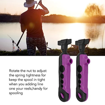 Tyenaza 2PCS Mini Line Spooler, Portable Adjustable Fishing Line Spooler Fishing Line Winder Machine Mini Bobbin Reel Accessories - color: Black Violet