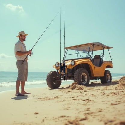 Fishing Rod Holder for Bike, Beach Car, , Wagons,Scooter, ATVS, Boats, Motorcycle