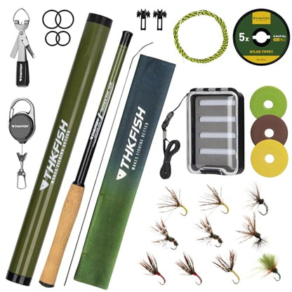 THKFISH Tenkara Fly Fishing Rod Kit 8.7ft/10.6ft/11.6ft 24T Carbon Fiber Telescopic Fly Fishing Combo Kit with Carrying Case Fishing Line and Flyfishing Lure for Streams, Trout, Bass, Salmon - size: 10.6 FT ROD KIT
