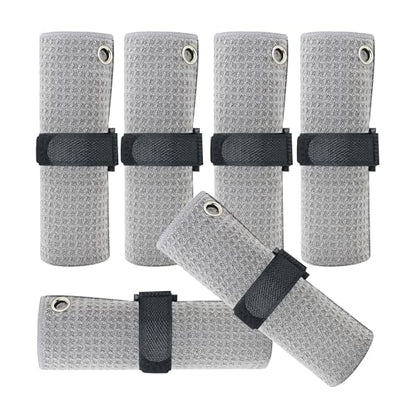 6 Pcs Golf Towels,13" X 13",Microfiber Waffle Pattern for Golf Bags Towel for Men Women,Fishing Essentials Gifts,Dish Cloth,Kitchen Clean Towels - color: Gray
