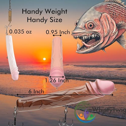 Whistytwig Funny Fishing Lures 3 Piece Topwater Popper Set - Gag Fishing Lures that Actually Catch Fish - Hardbody Floating Design for Saltwater and Freshwater - color: Pink Brown Suntan
