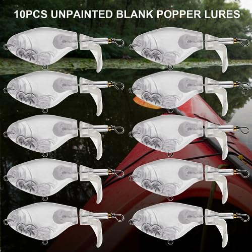 10pcs/20pcs Fishing Blanks Lures Kit Fishing Topwater Unpainted Swimbait Unpainted Crankbaits Hard Baits DIY Lure for Bass Salmon Trout Saltwater and Freshwater - color: H: 10Pcs 0.53oz/15g
