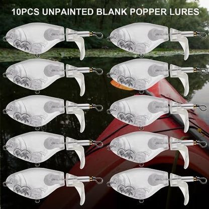 10pcs/20pcs Fishing Blanks Lures Kit Fishing Topwater Unpainted Swimbait Unpainted Crankbaits Hard Baits DIY Lure for Bass Salmon Trout Saltwater and Freshwater - color: H: 10Pcs 0.53oz/15g