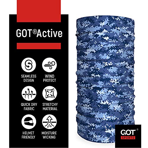 Fishing Face Mask Neck Gaiter - UV Sun Protection Cover for Men Women | Moisture-Wicking, Quick-Drying, Lightweight, Camo Design, Multi-Style Headwear, SPF Sun Shield - color: Digital Navy Camo