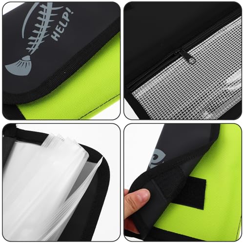 GANAZONO Waterproof Fishing Tackle Bag Soft Lure Organizer Large Capacity Detachable Rig and Line Storage Pouch Portable Fluorescent Green for Fresh and Saltwater