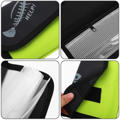 GANAZONO Waterproof Fishing Tackle Bag Soft Lure Organizer Large Capacity Detachable Rig and Line Storage Pouch Portable Fluorescent Green for Fresh and Saltwater