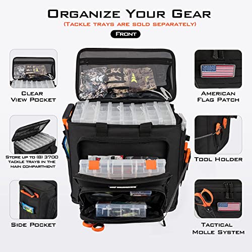 KastKing Fishing Tackle Bags - Saltwater & Freshwater Fishing Bags - Water Resistant, Padded Shoulder Strap - Gear Storage - color: Black-Large, size: Large