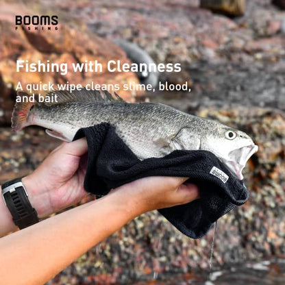 Booms Fishing B0T Microfiber Fishing Towel with Clip, 3 Pack Black - color: Black_3 Pack
