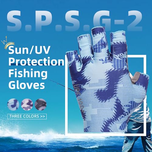 Seibertron S.P.S.G-2 UPF100+ Sun/UV Protection Fishing Adult & Youth Glove - color: blue, size: XS Youth