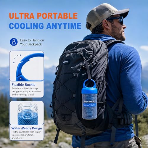 YQXCC 2 Pack Cooling Towels (47"x12"), Ice Cool Neck Towel, Soft Breathable Microfiber for Yoga, Golf, Gym, Running, Camping & Hot Weather - color: Dark Blue/Pink