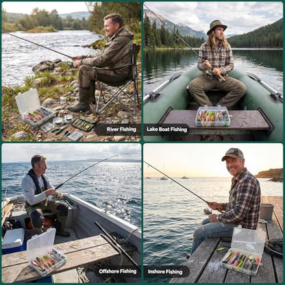 142pcs Fishing Lures Tackle Box Bass Kit with Fishing Techniques Book | 1.Exquisite packaging 2.suitable for beginners and gifts for kids 3.experiment with different fishing techniques - color: 142pcs Fishing Tackle Box
